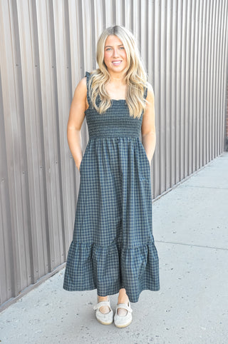 Wintergreen Plaid Midi Dress