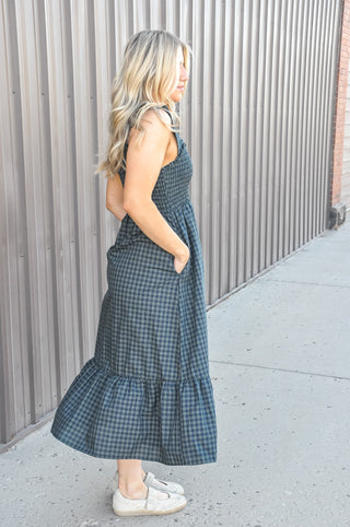 Wintergreen Plaid Midi Dress