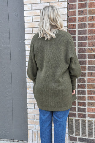 Wool Blend Open Front Cardigan