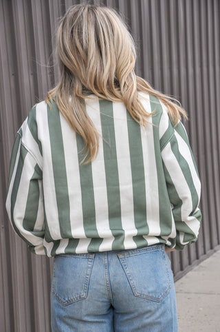Wreath Tree Stripe Sweatshirt