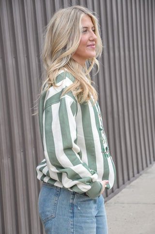Wreath Tree Stripe Sweatshirt