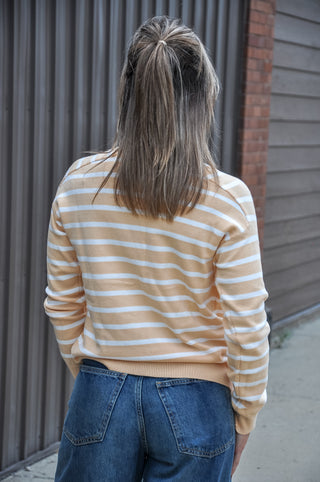 Yellow Striped Raglan Sweater