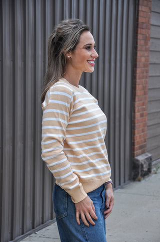 Yellow Striped Raglan Sweater