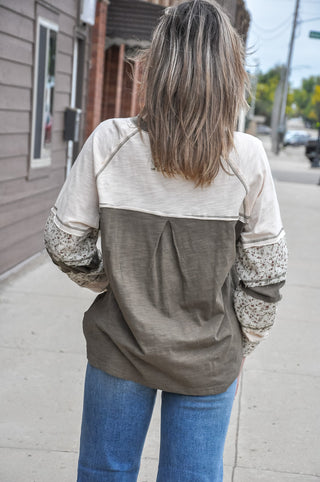 Yoke Button Placket Loose Top