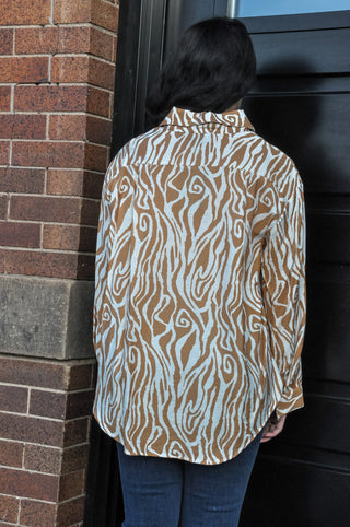 Zebra Print Casual Blouse