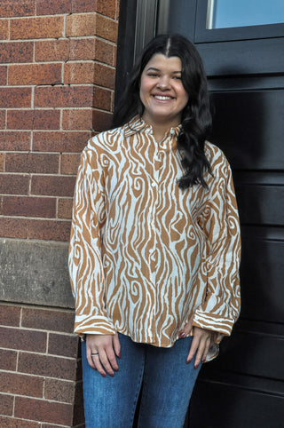 Zebra Print Casual Blouse