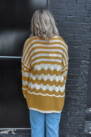 Zig-Zag Two Tone Cardigan