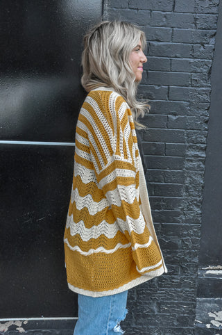 Zig-Zag Two Tone Cardigan