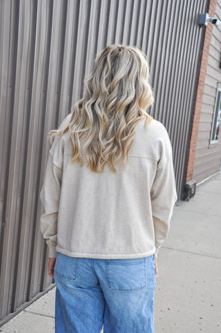 Zip Up Drawstring Hem Mock Neck Sweater Jacket