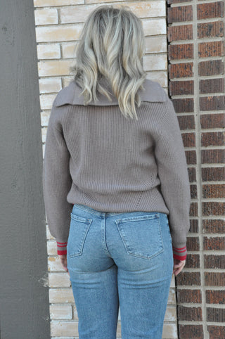 Zipper Front Sweater Pullover