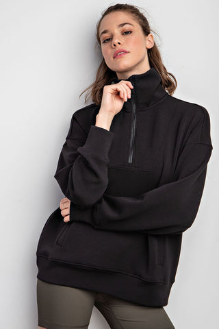 Modal Scuba Quarter Zip Cropped Wide Set