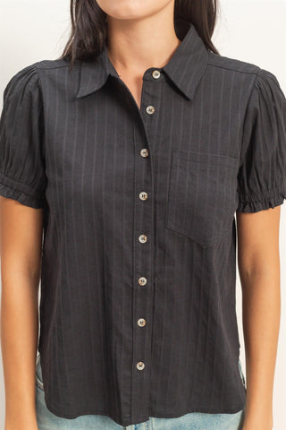 Button-up Puff SS Shirt