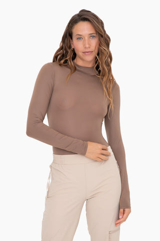 MB Metallic Mock Neck LS Bodysuit | JQ Clothing Co.