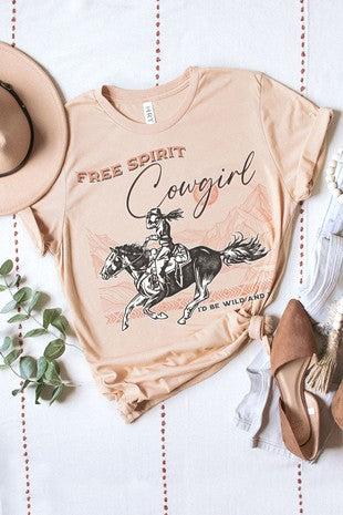 Free Spirit Cowgirl Short Sleeve Graphic Tee | JQ Clothing Co.