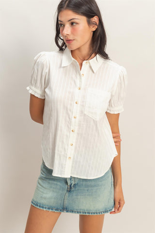 Button-up Puff SS Shirt