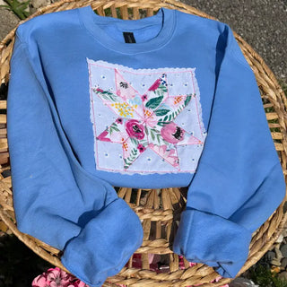 Floral Quilt Patchwork Sweatshirt