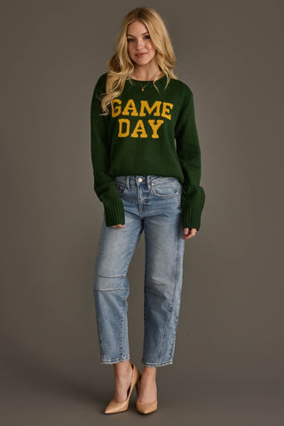 Green Gold Game Day Knit Sweater