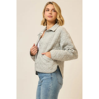 Curvy Quilted Collar Jacket