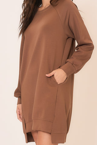 French Terry Long High Lo Mini Dress