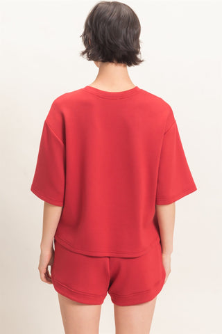 Loose Fit Crew Neck Short Sleeve Top