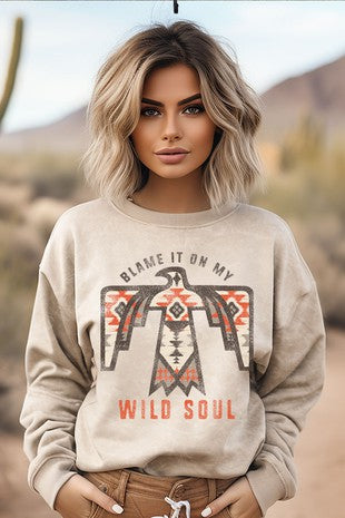Blame on My Wild Soul Mineral Graphic Sweatshirt | JQ Clothing Co.