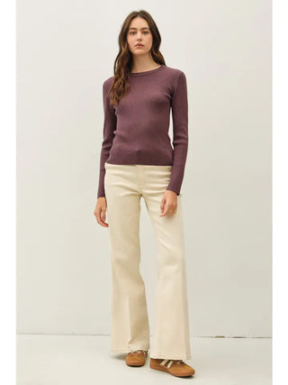Classic Crewneck Long Sleeve Rib Sweater