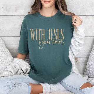 Blue Spruce With Jesus You Can Graphic Tee