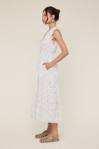 Flirty Floral Smocked Midi Dress