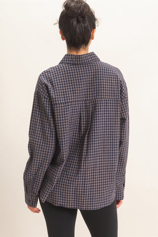 Plaid Button-Up Shirt