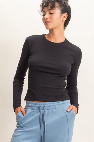Crew Neck Long Sleeve Top
