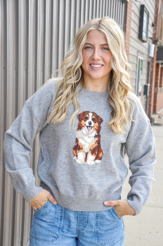 Australian Shepherd Long Sleeve Knit Sweater