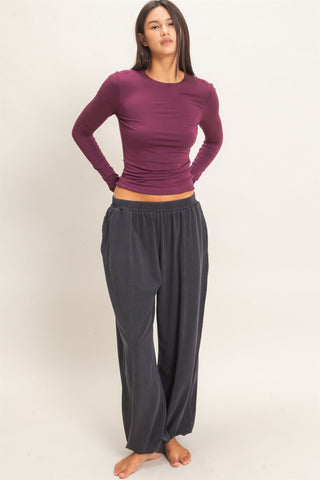 Crew Neck Long Sleeve Top