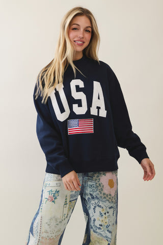 Cozy USA Flag Sweatshirt