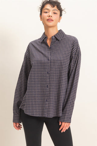 Plaid Button-Up Shirt