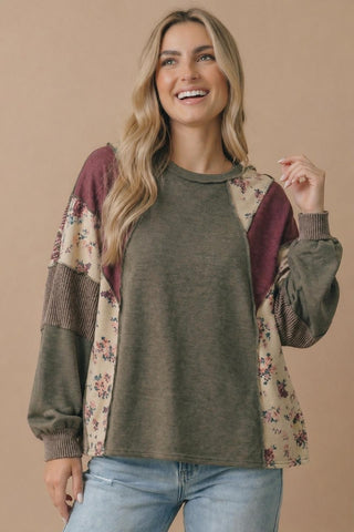 Curvy Mixed Media Patchwork Top