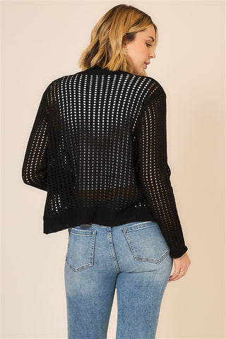 Curvy Open Knit Cocoon Body Cardigan