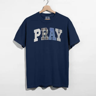 Pray Faux Patchwork Graphic Tee