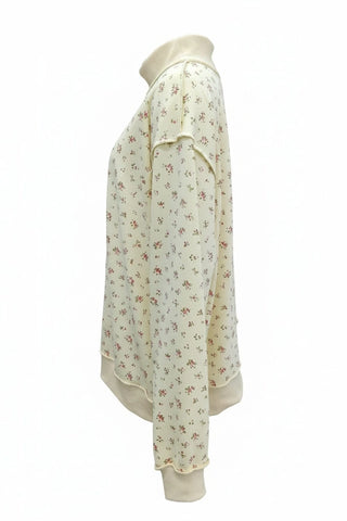 Floral Oversized Mock Neck Sweatshirt