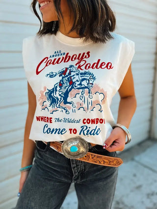 Wildest Cowboy Cropped Muscle Tank