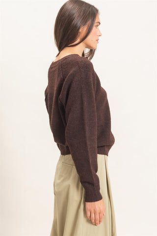 Button Front Raglan Sweater