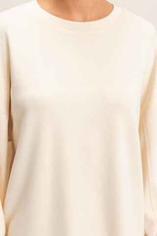 Oversized Crew Neck Long Sleeve Top