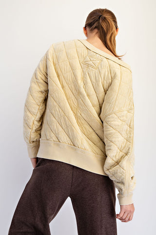 Dandelion Quilted Off Shoulder Pullover
