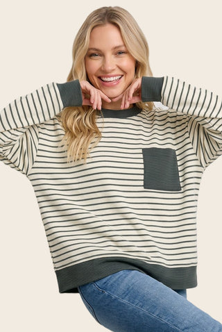 Micro Brushed Stripes Mix Top