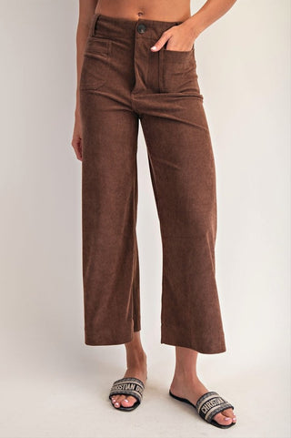 Corduroy Patch Pocket Straight Leg Pants