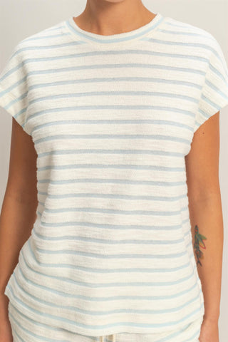 Striped Round Neck SS Top
