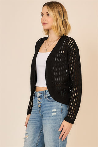 Curvy Open Knit Cocoon Body Cardigan