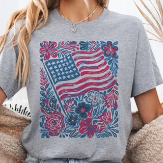 USA Boho Flag Graphic Tee