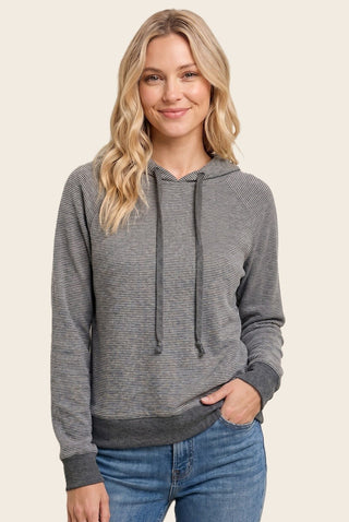 Techno Pinstriped Hoodie Top
