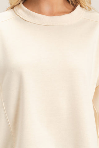 Ribbed Crew Neck Sweatshirt