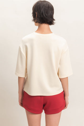 Loose Fit Crew Neck Short Sleeve Top